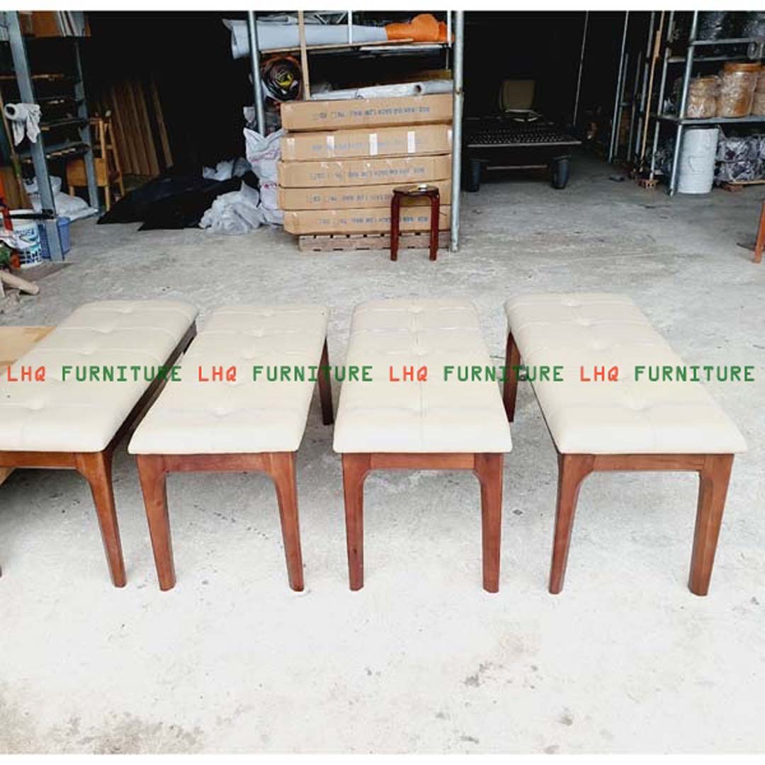 Ghế Bench Gỗ Cao Su Mặt Nệm | Nội Thất LHQ