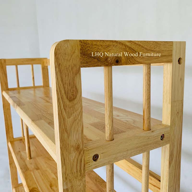 Kệ Sách Gỗ 3 Tầng Rộng 1m2 – Kệ Gỗ Cao Su Tự Nhiên Cao Cấp, Không Gian Lưu Trữ Rộng Rãi