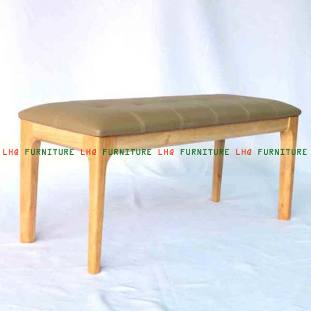 Ghế Bench Gỗ Cao Su Mặt Nệm | Nội Thất LHQ