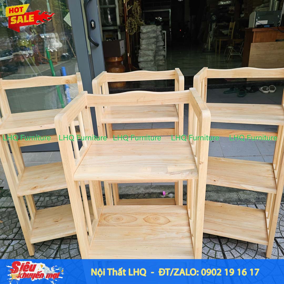 Kệ Sách 3 Tầng Gỗ Cao Su – Giải Pháp Lưu Trữ Gọn Gàng, Bền Đẹp Cho Mọi Không Gian