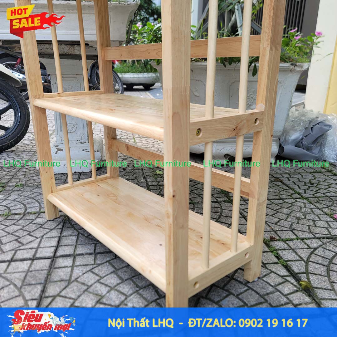 Kệ Sách Gỗ 4 Tầng Rộng 90cm – Kệ Sách Gỗ Cao Su Tự Nhiên Chắc Chắn, Đa Năng