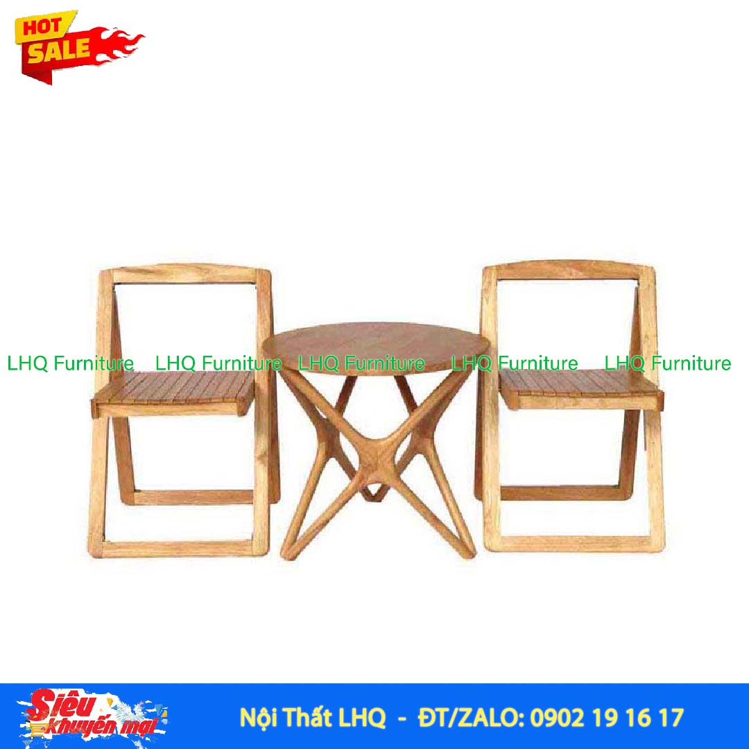 Bàn Cafe Chân Sao Gỗ Cao Su Tự Nhiên D60cm
