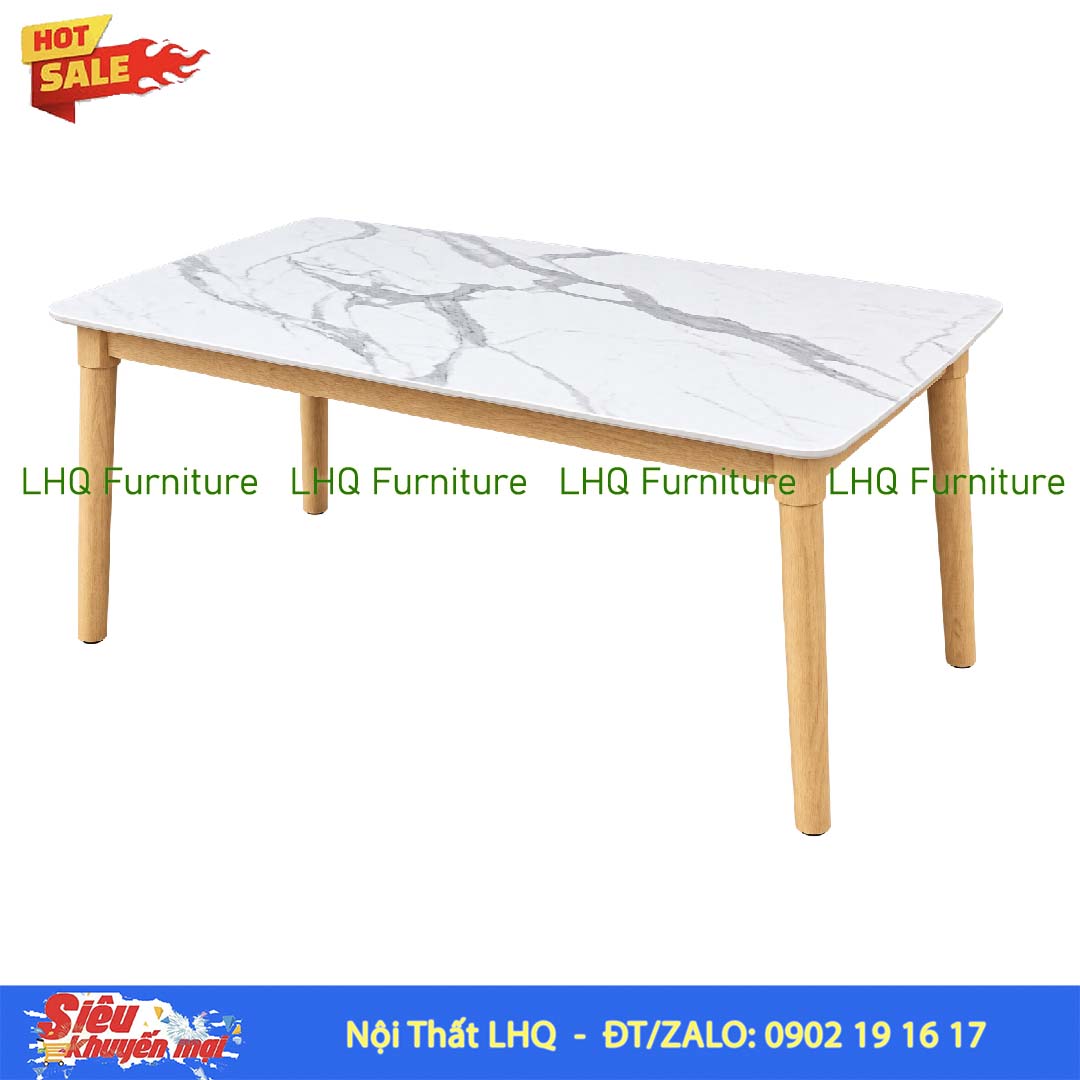 Bàn ăn chân tròn 1m6 giả đá gỗ cao su tự nhiên – Đẹp, rộng rãi