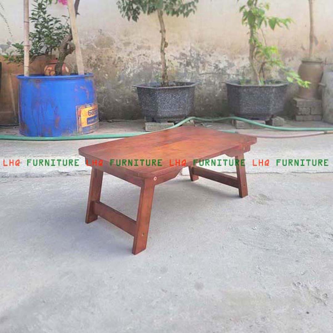 Bàn Trà Nhật Chân Thang BCTH57 – Bàn Gỗ Cao Su Gấp Gọn