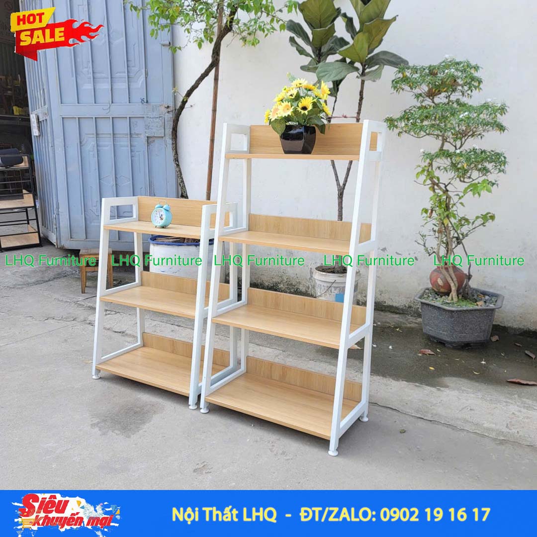 Kệ Chữ A 4 Tầng Khung Sắt Mặt Gỗ MDF | LHQ Furniture