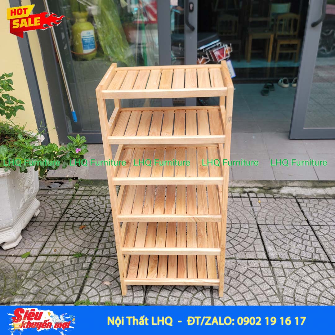 Kệ Để Giày Dép Gỗ 6 Tầng Rộng 45cm | Nội Thất LHQ