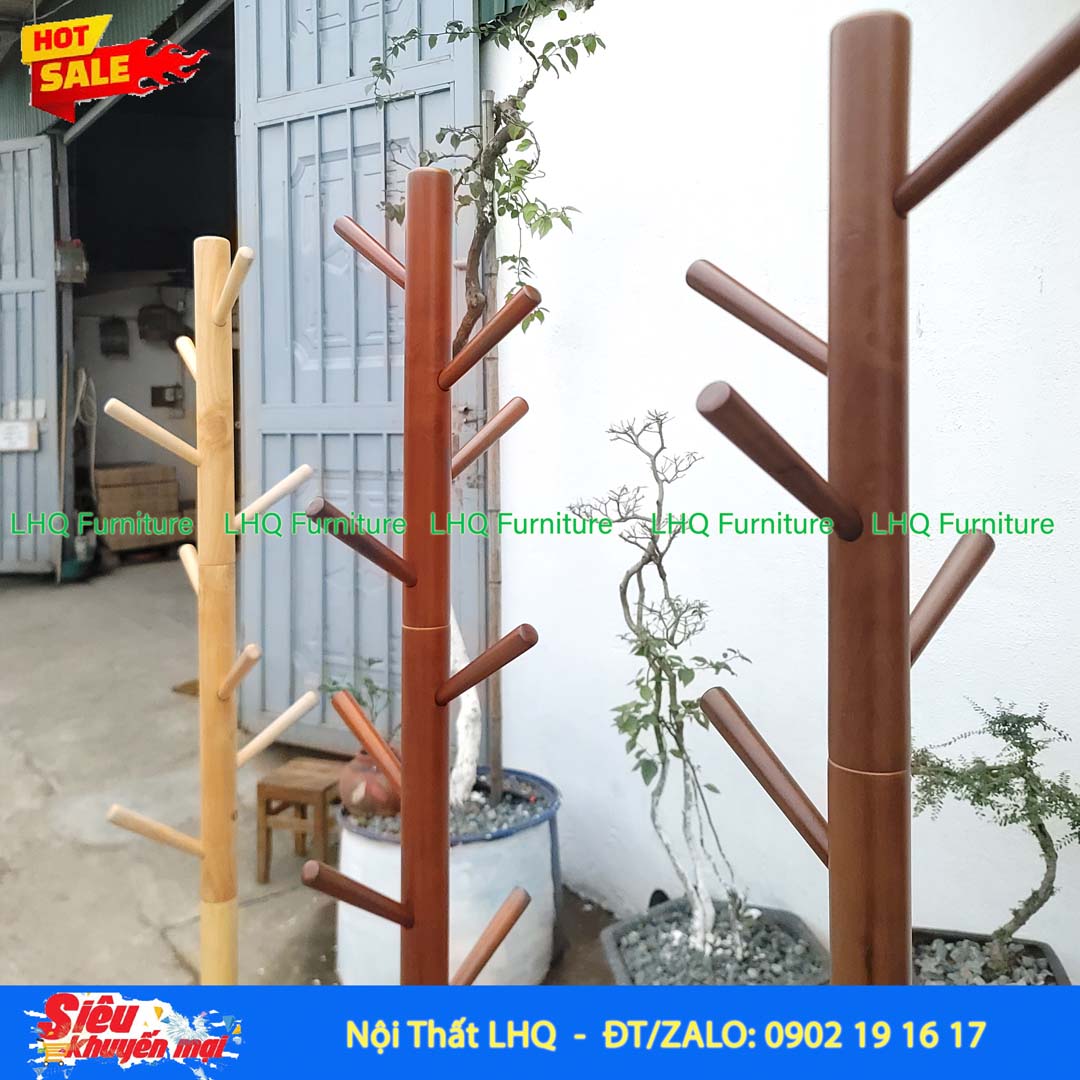 Cây Treo Quần Áo Số 4 Gỗ Cao Su | Nội Thất LHQ