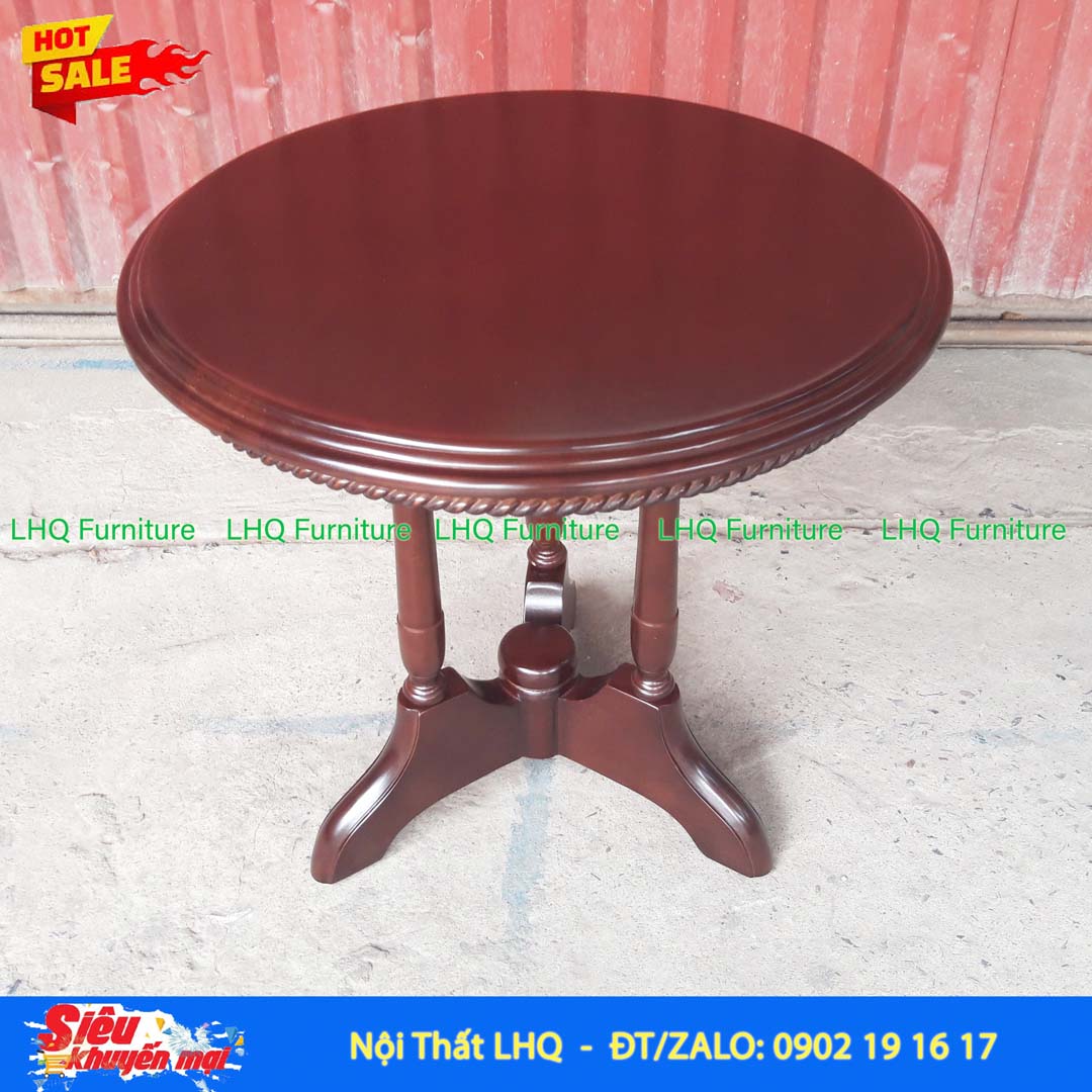 Bàn Kẹp Trà Gỗ Cao Su Tự Nhiên 60x60cm Đa Năng