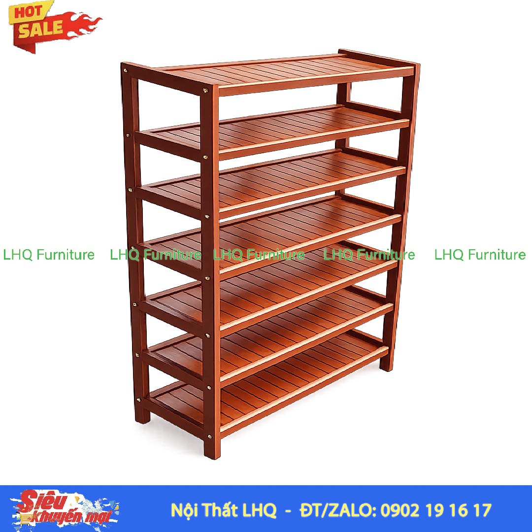 Kệ Để Giày Dép Gỗ 7 Tầng Rộng 80cm | Nội Thất LHQ
