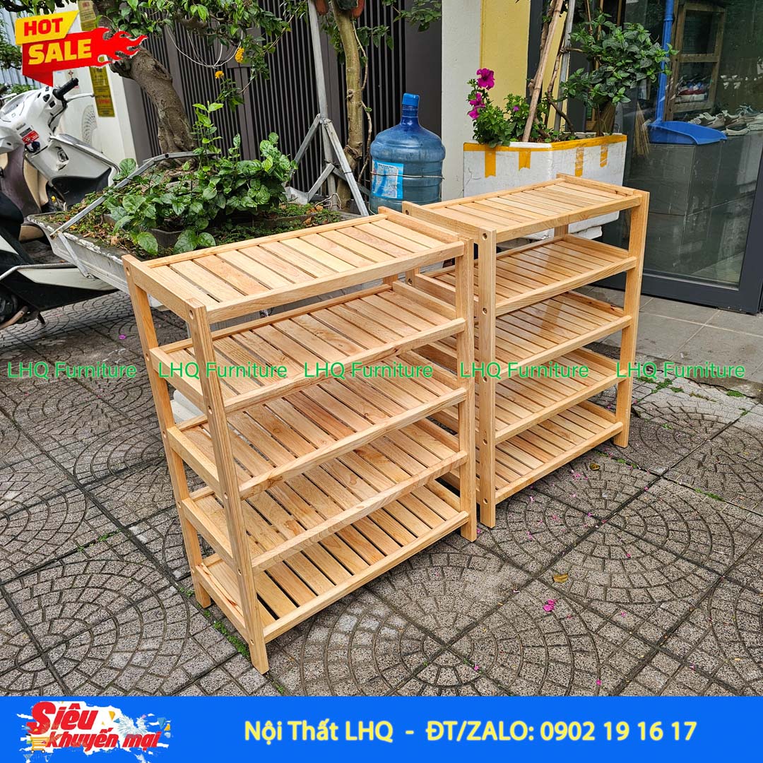 Kệ Để Giày Dép Gỗ 5 Tầng Rộng 80cm | Nội Thất LHQ
