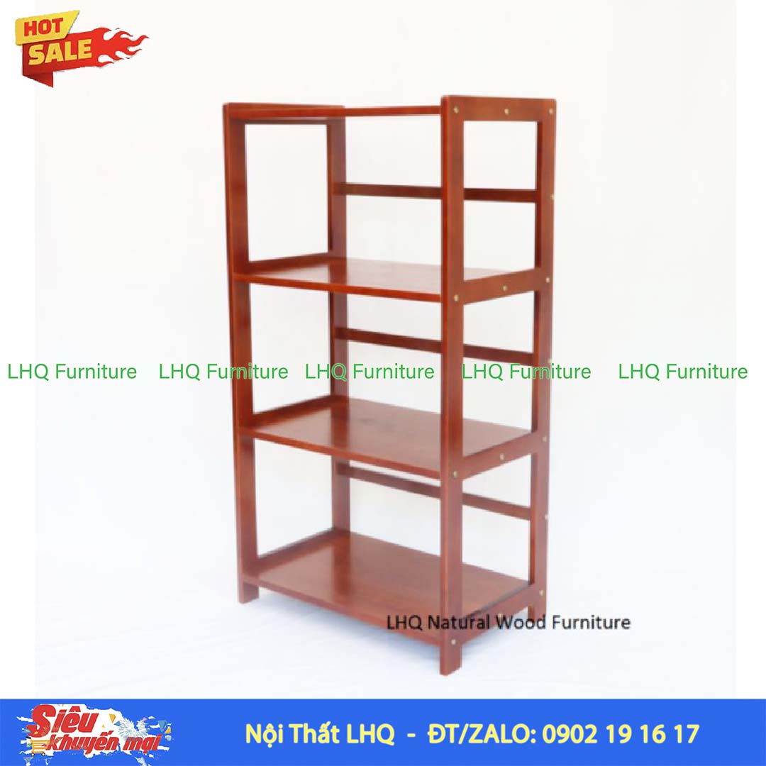 Kệ Để Lò Vi Sóng Mặt Liền 4 Tầng Gỗ Cao Su | Nội Thất LHQ