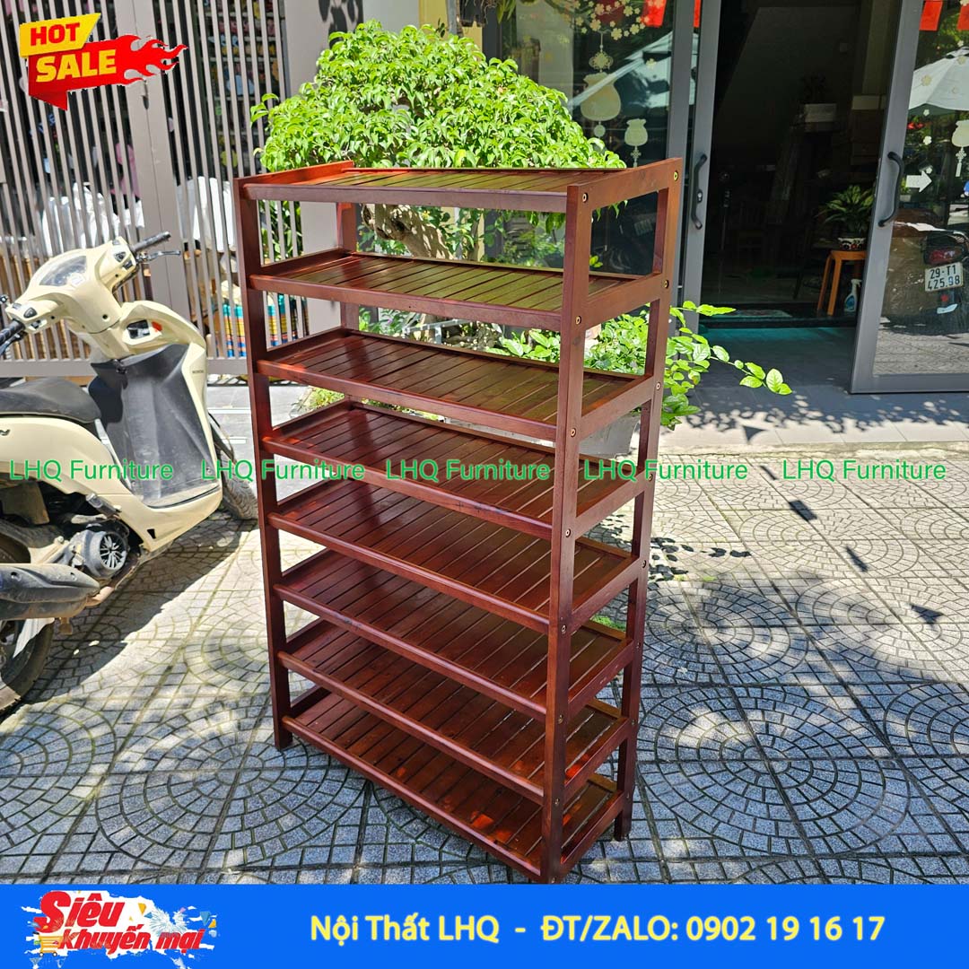 Kệ Để Giày Dép Gỗ 8 Tầng Rộng 80cm | Nội Thất LHQ