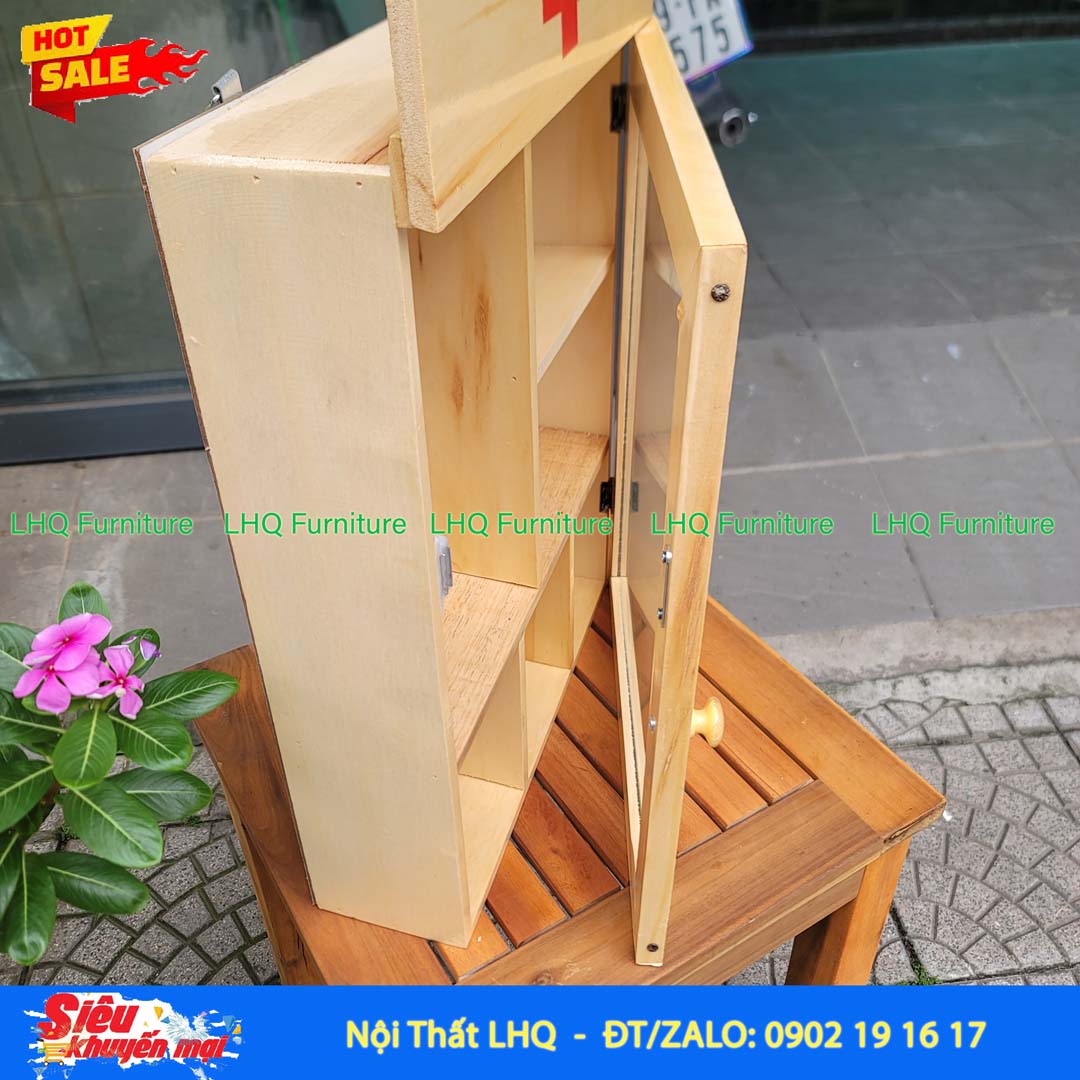 Tủ Thuốc Gia Đình To Gỗ Tự Nhiên Treo Tường Bền Đẹp Giá Rẻ