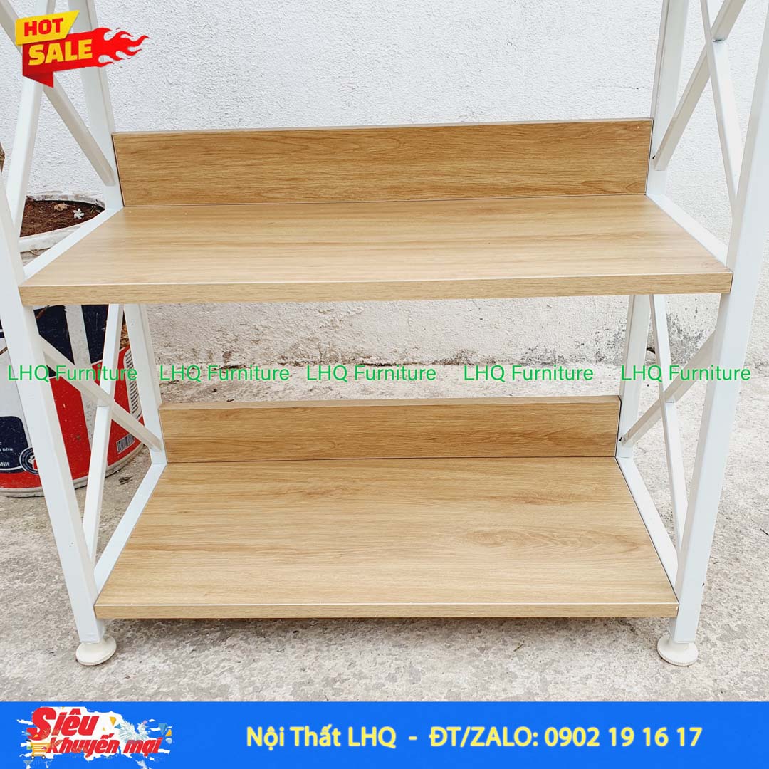 Kệ Sách Khung Sắt Gỗ Melamin 3T60 Rộng 60cm