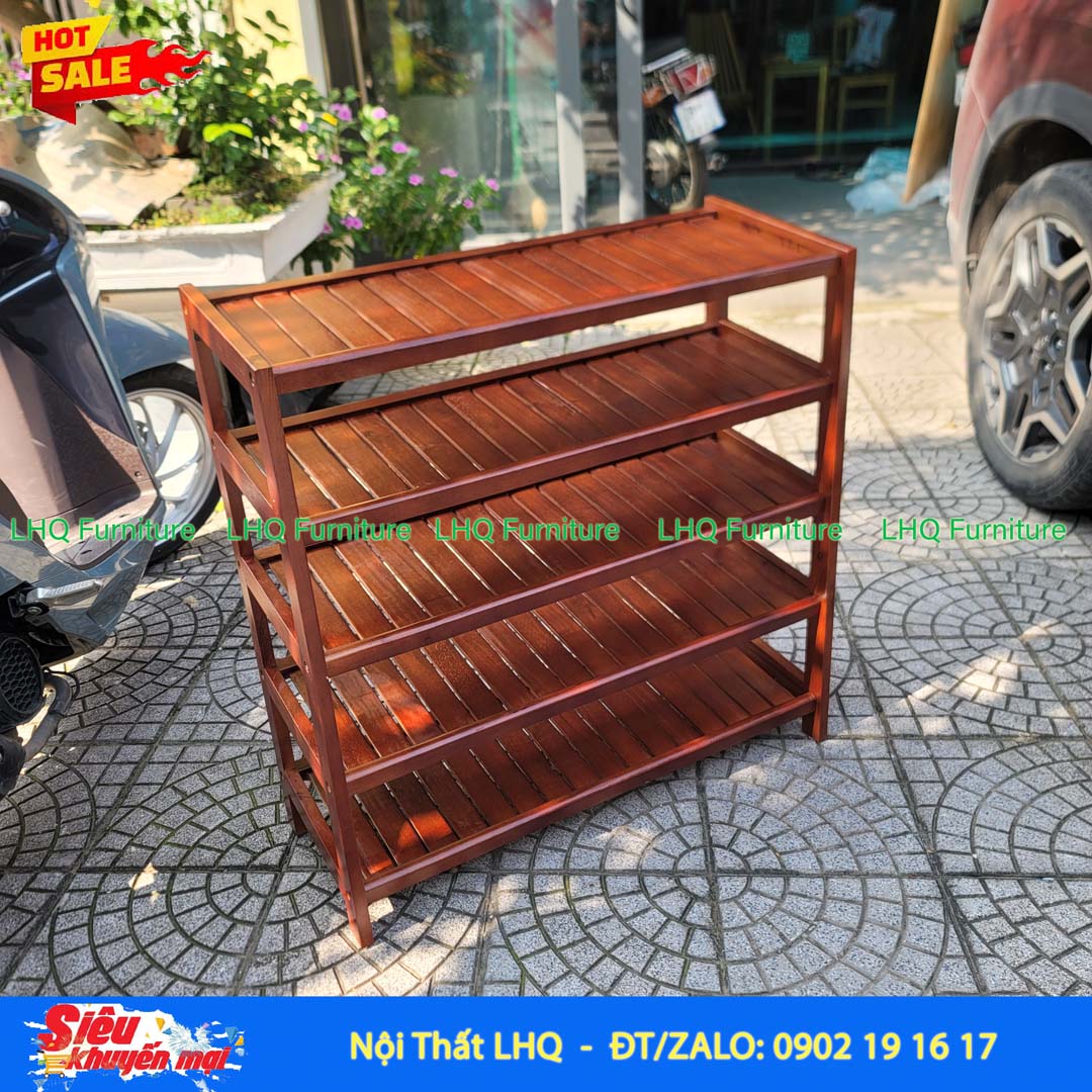 Kệ Để Giày Dép Gỗ 5 Tầng Rộng 80cm | Nội Thất LHQ