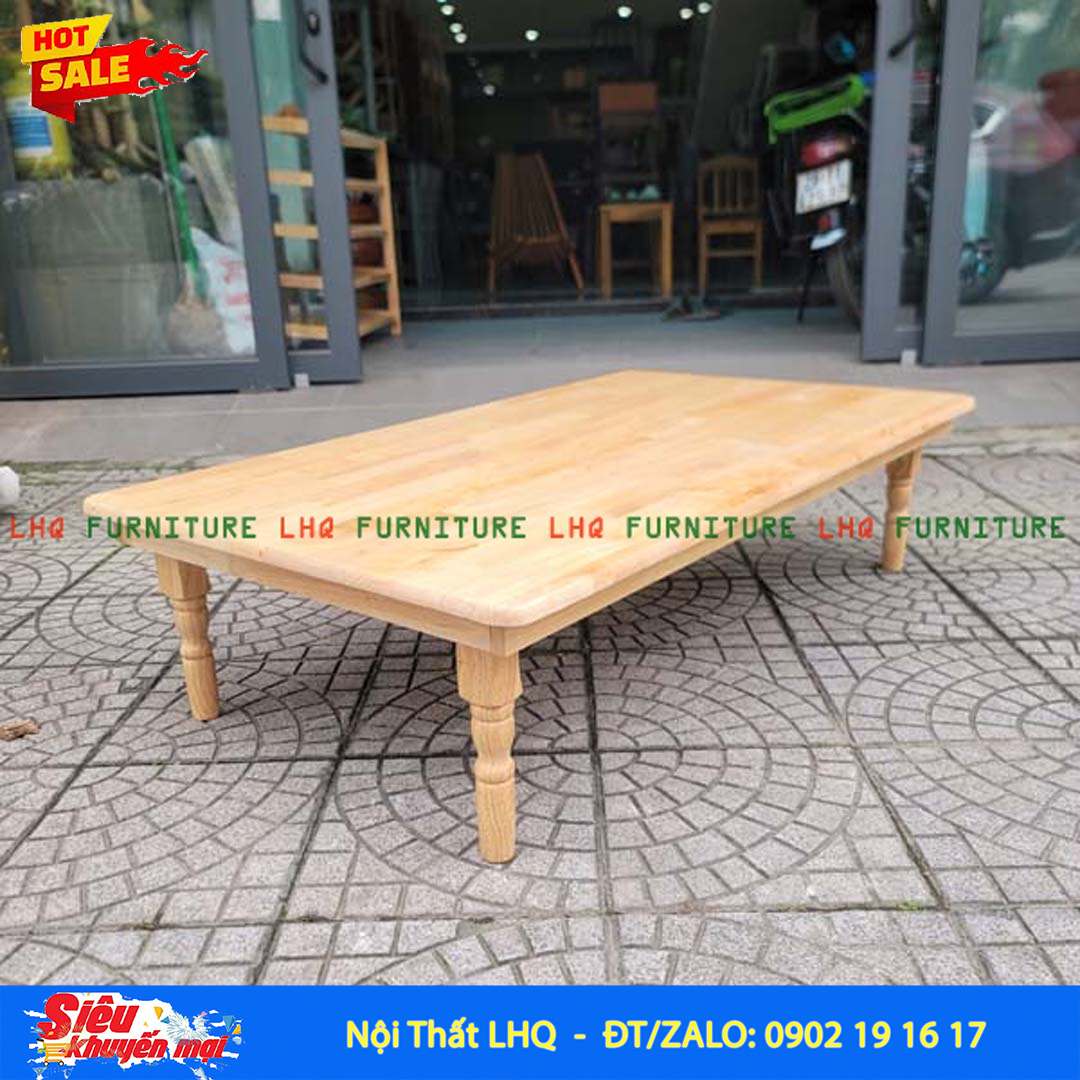 Bàn Trà Nhật Chân Tiện 70x1m2 Gỗ Cao Su | LHQ