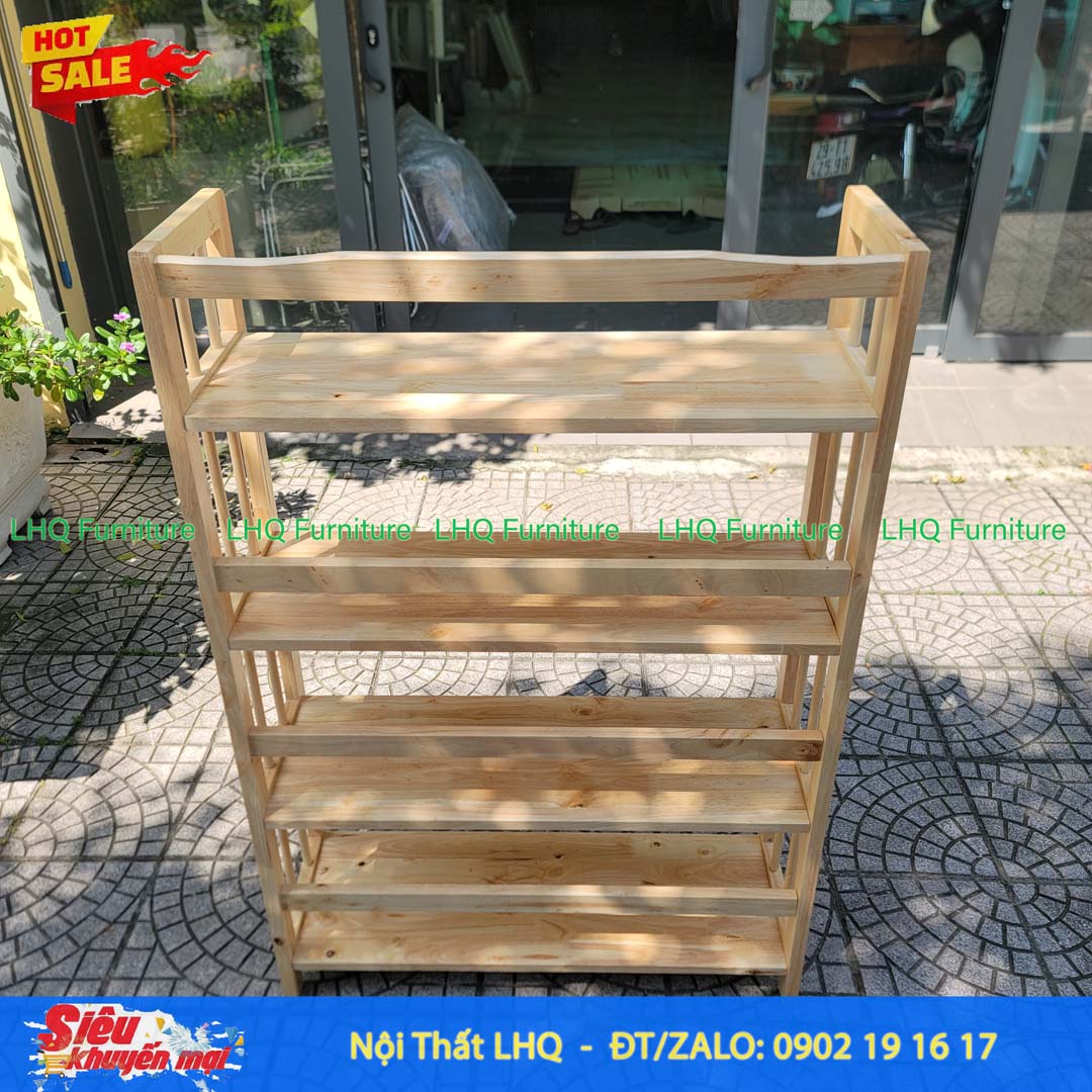 Kệ Sách Gỗ 4 Tầng Rộng 80cm – Mẫu Kệ Đa Năng Bằng Gỗ Cao Su Tự Nhiên