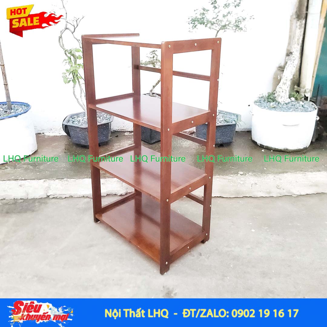Kệ Để Lò Vi Sóng Mặt Liền 4 Tầng Gỗ Cao Su | Nội Thất LHQ