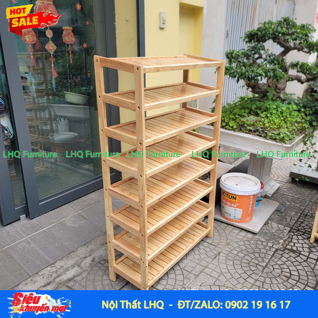 Kệ Để Giày Dép Gỗ 8 Tầng Rộng 80cm | Nội Thất LHQ