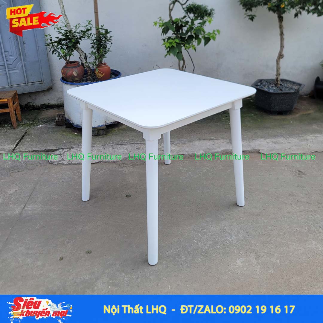Bàn ăn chân tròn 80cm gỗ tự nhiên – Thiết kế nhỏ gọn, hiện đại