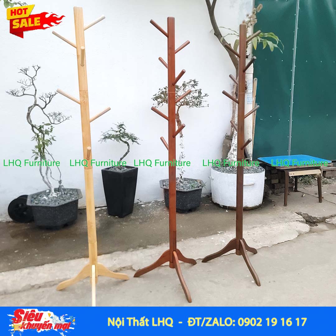 Cây Treo Quần Áo Số 4 Gỗ Cao Su | Nội Thất LHQ