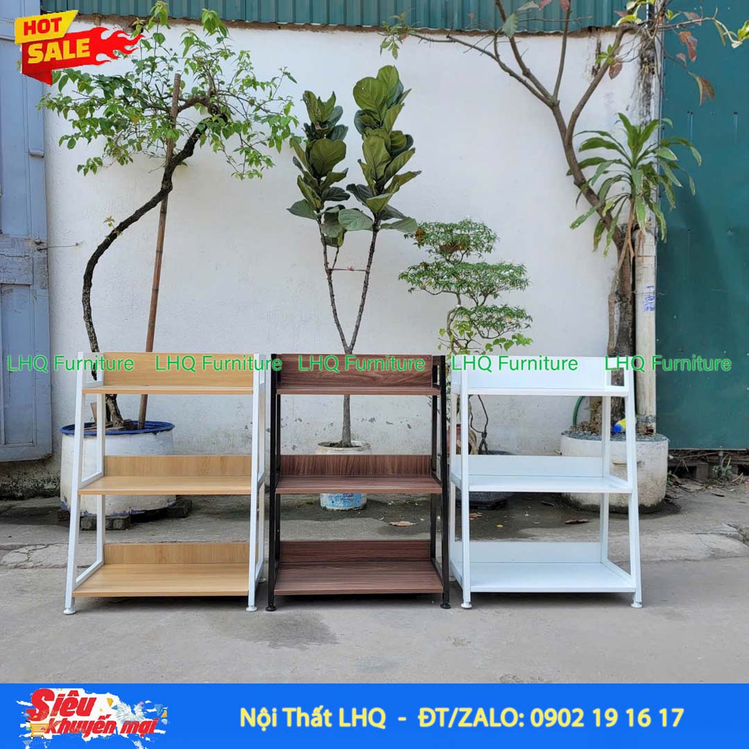 Kệ Chữ A 3 Tầng Khung Sắt Mặt Gỗ MDF