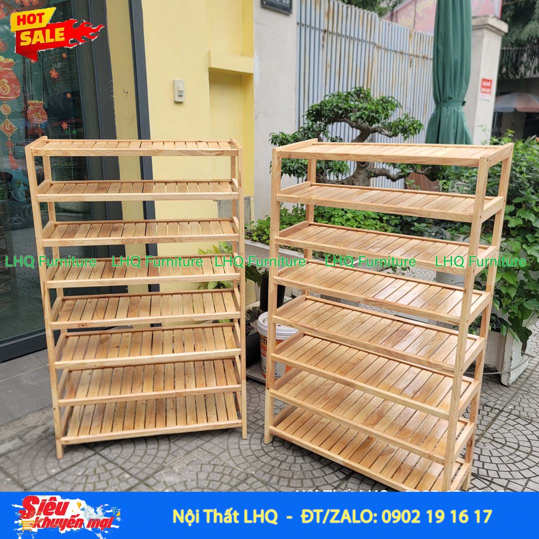 Kệ Để Giày Dép Gỗ 8 Tầng Rộng 80cm | Nội Thất LHQ