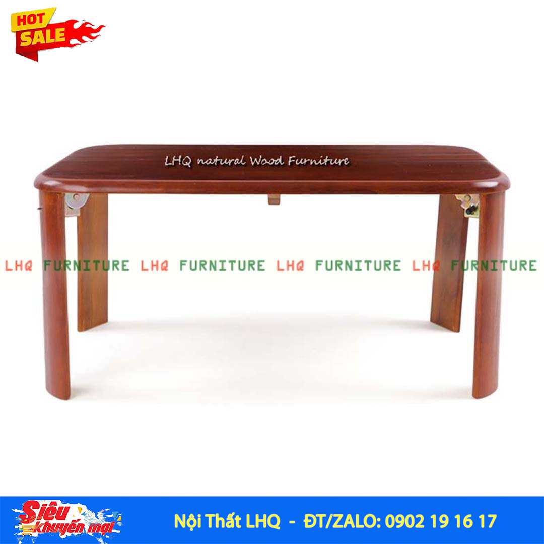 Bàn Trà Nhật Chân Bánh Mỳ 50x70 – Gỗ Cao Su Tự Nhiên