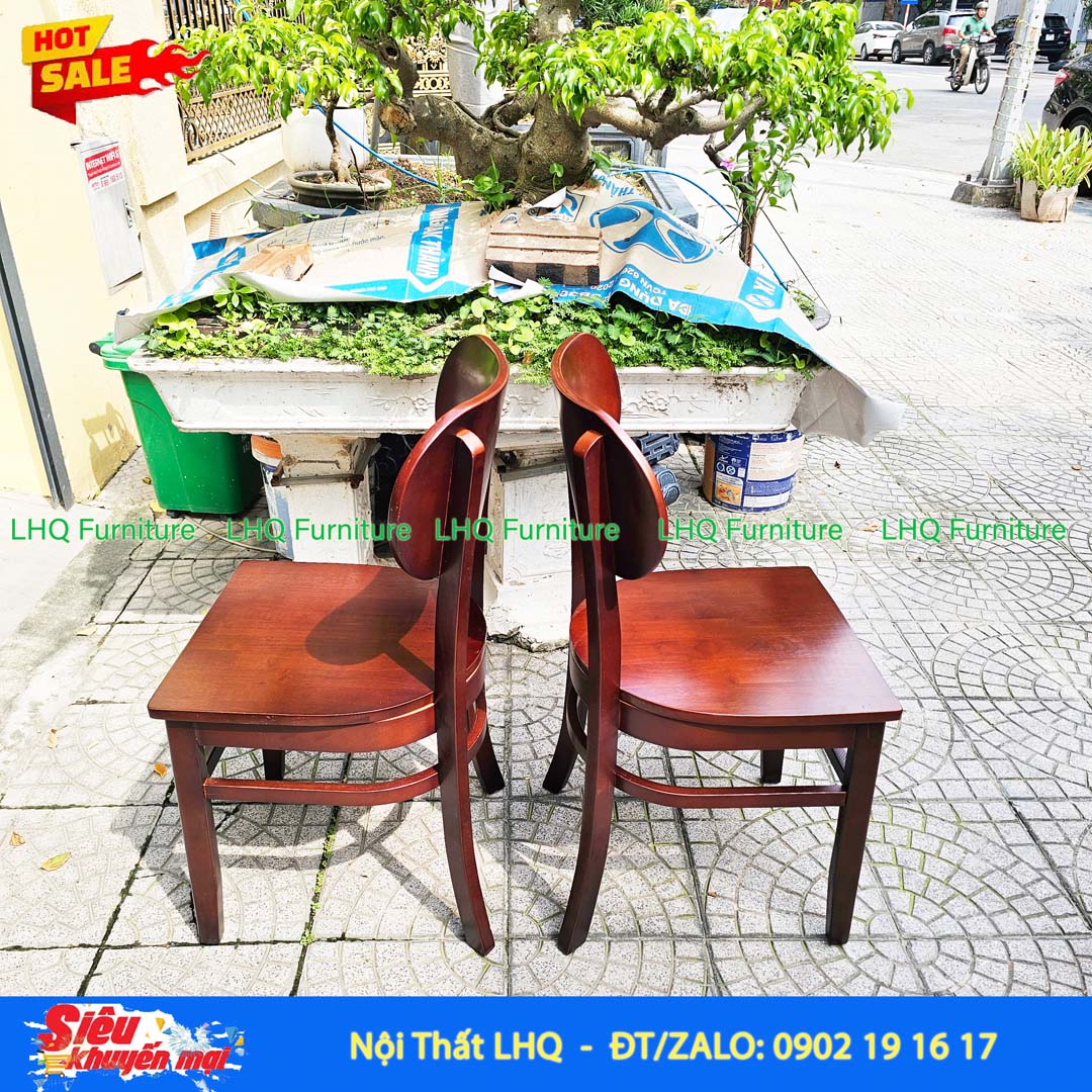 Ghế Cafe, Ghế Bàn Ăn Butter gỗ cao su tự nhiên – Thiết kế thanh lịch