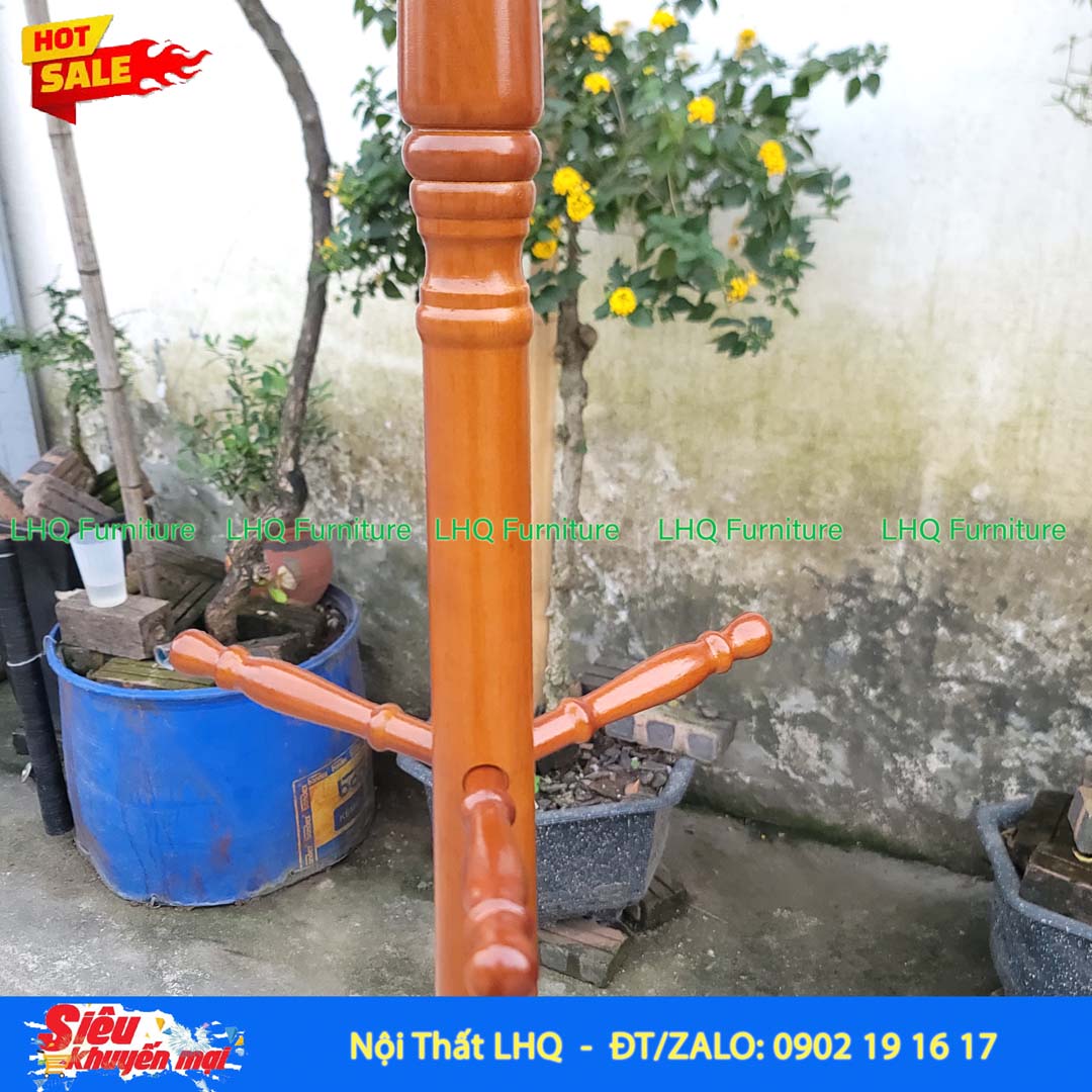 Cây Treo Quần Áo Tay Tiện Gỗ Cao Su | LHQ Furniture