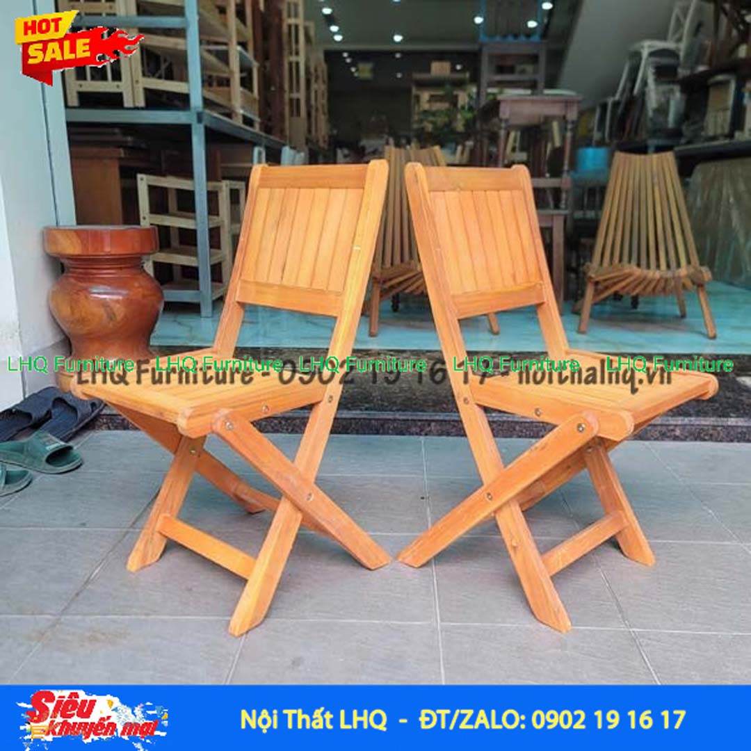 Ghế Cafe Mini Gỗ Tràm Gấp Ngược | Nội Thất LHQ