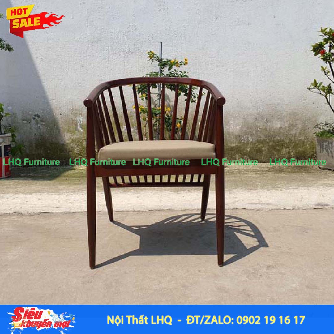 Bộ bàn ghế ăn 12 nan gỗ cao su tự nhiên đẹp
