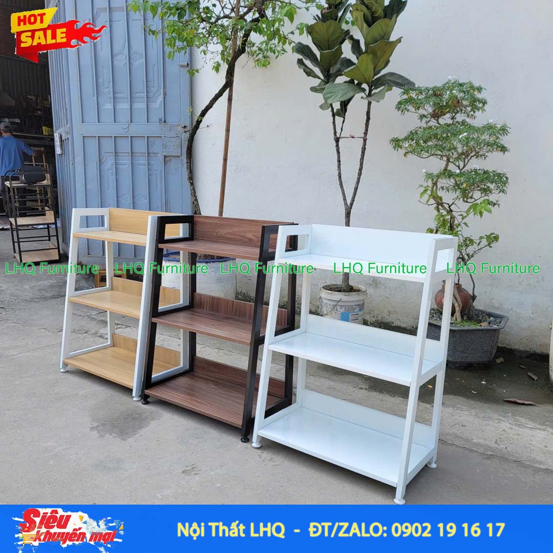 Kệ Chữ A 3 Tầng Khung Sắt Mặt Gỗ MDF