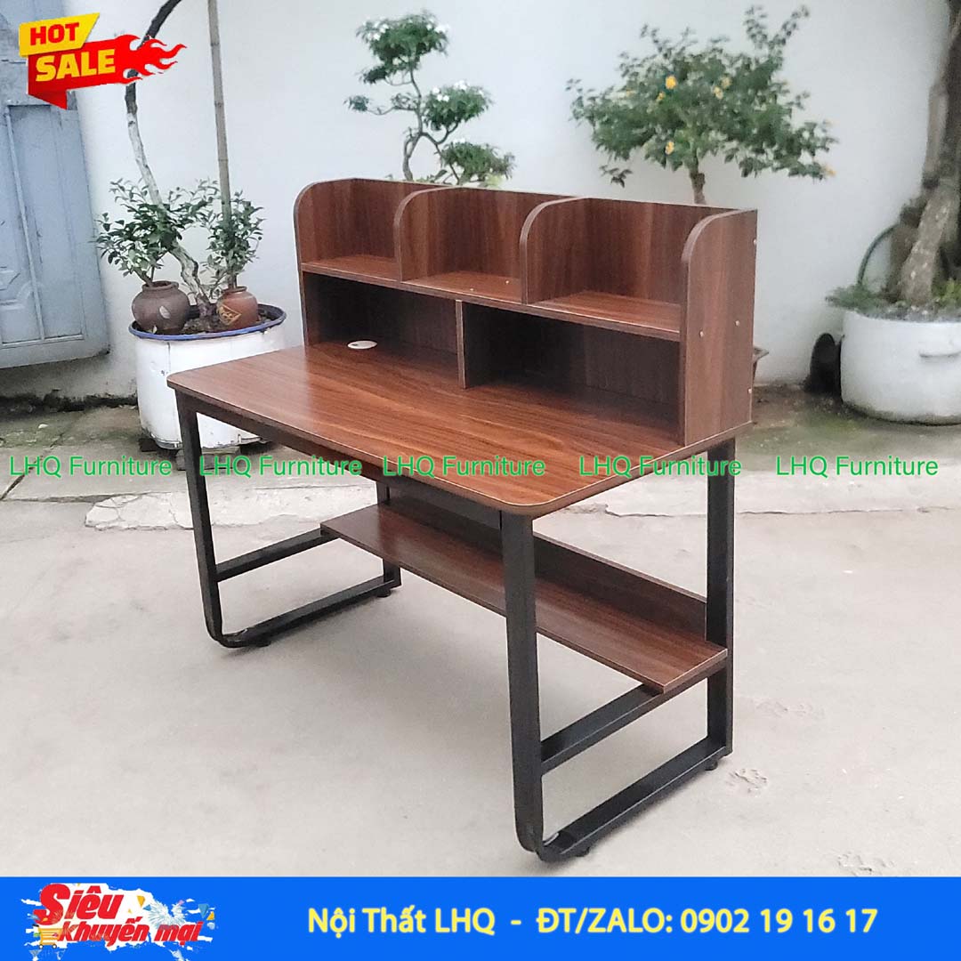 Bàn Giá Sách U Thấp 1m MDF Khung Sắt | Nội Thất LHQ