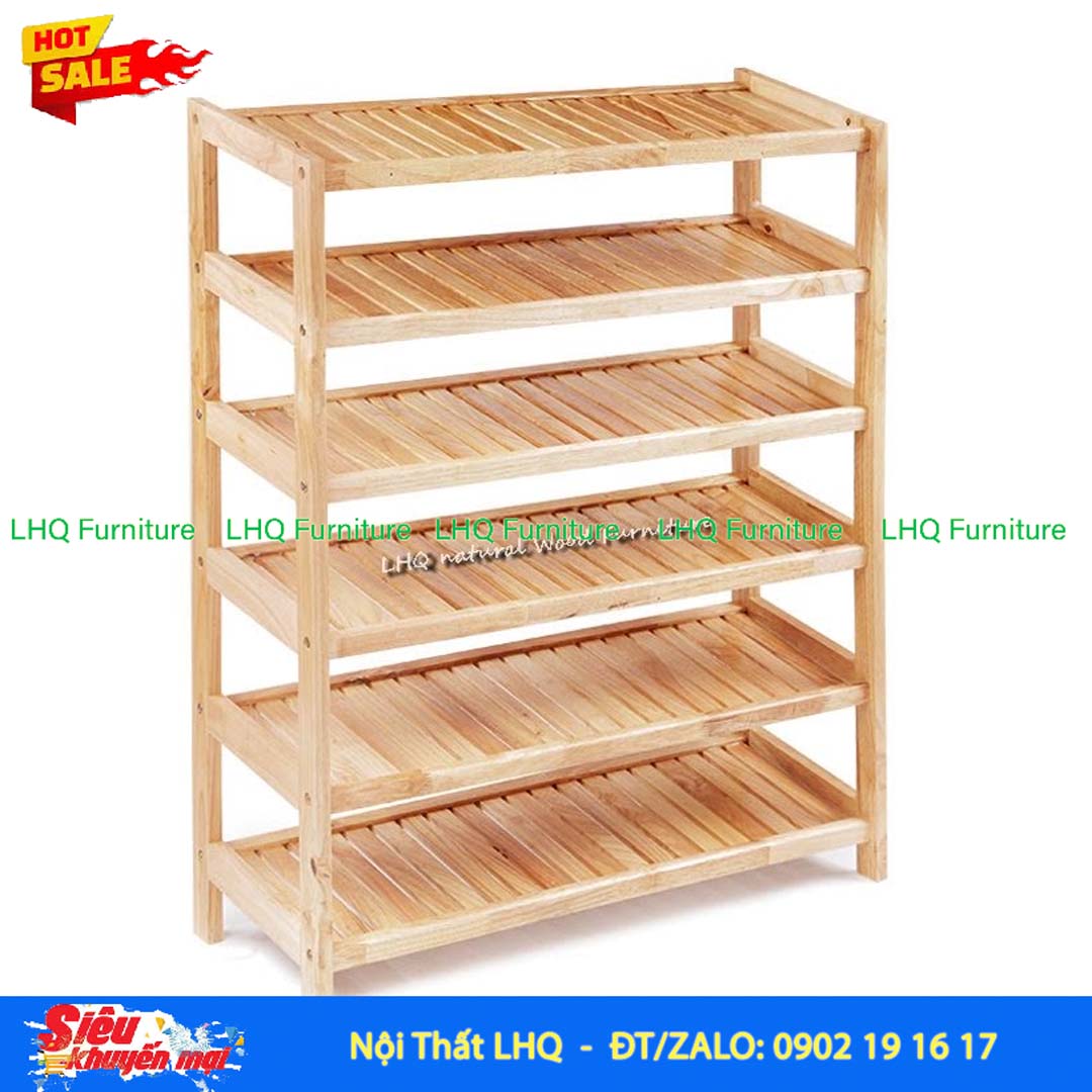 Kệ Để Giày Dép Gỗ 6 Tầng Rộng 80cm | Nội Thất LHQ