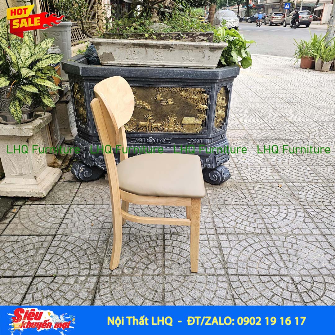 Bộ Bàn Butter 2 Ghế Nệm – Bàn Vuông 80cm Màu Tự Nhiên
