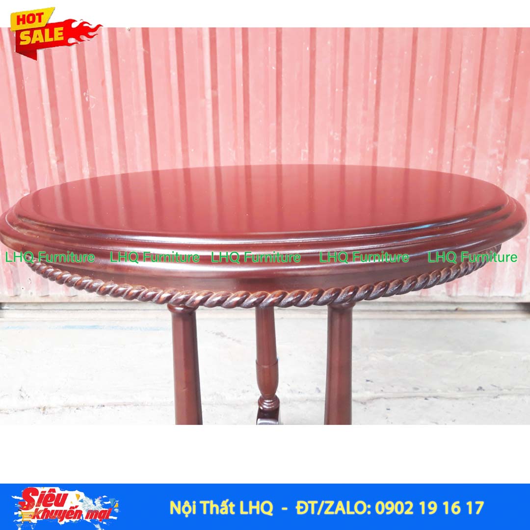Bàn Kẹp Trà Gỗ Cao Su Tự Nhiên 60x60cm Đa Năng