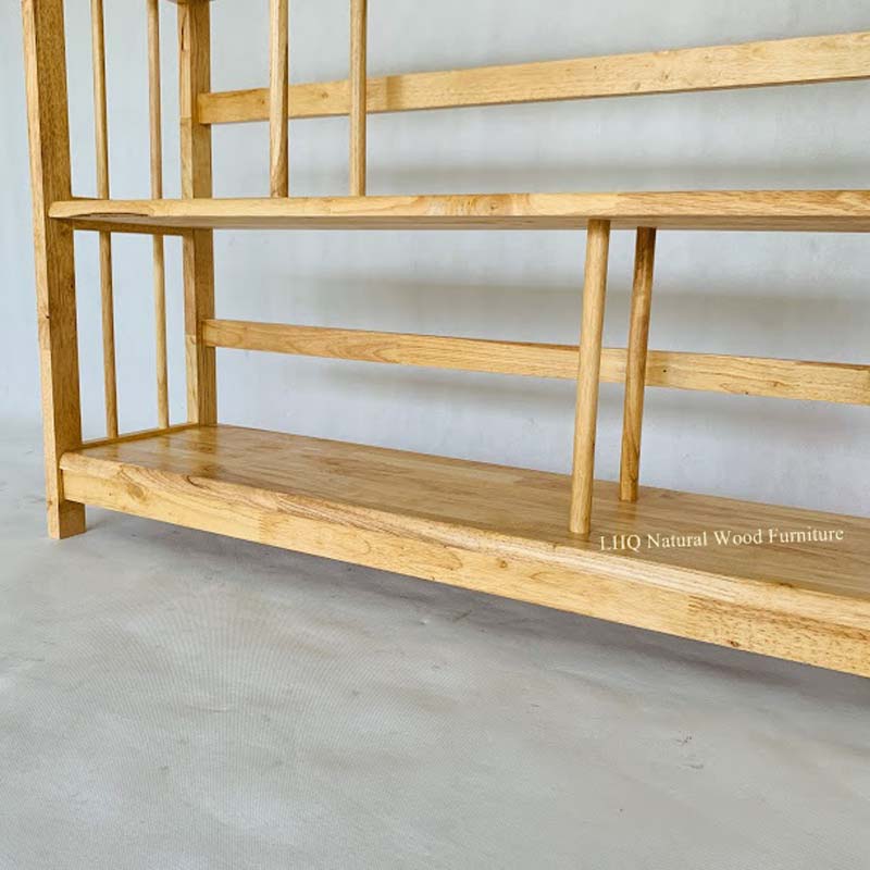 Kệ Sách Gỗ 3 Tầng Rộng 1m – Kệ Gỗ Cao Su Tự Nhiên Chắc Chắn, Sức Chứa Lớn
