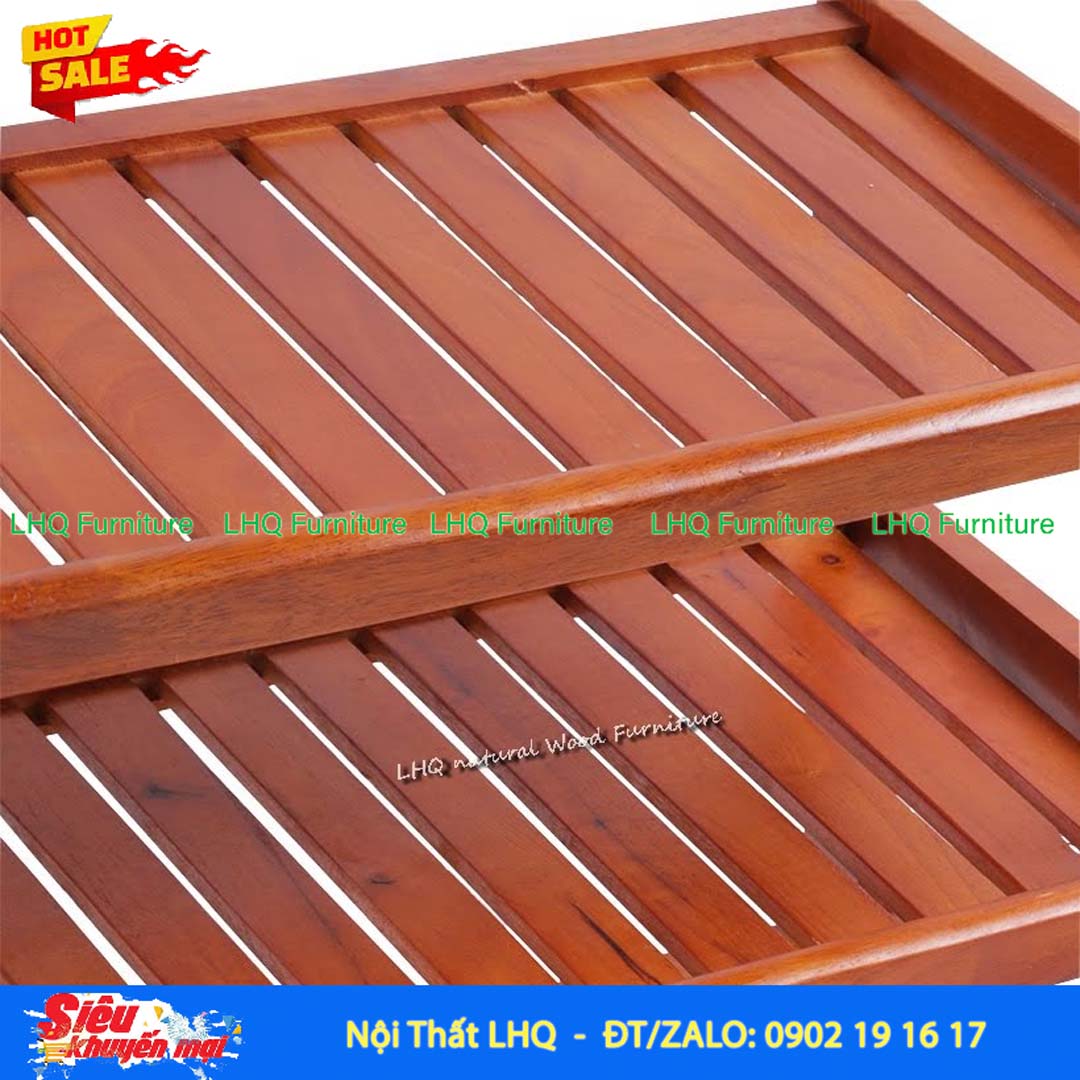 Kệ Để Giày Dép Gỗ 3 Tầng Rộng 80cm Gỗ Cao Su | Nội Thất LHQ