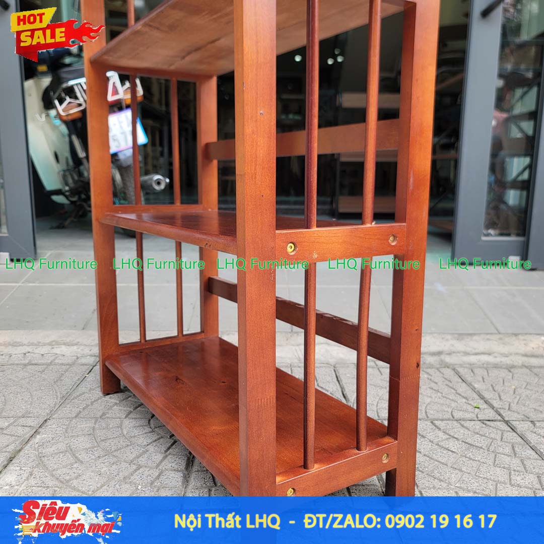 Kệ Sách Gỗ 4 Tầng Rộng 90cm – Kệ Sách Gỗ Cao Su Tự Nhiên Chắc Chắn, Đa Năng