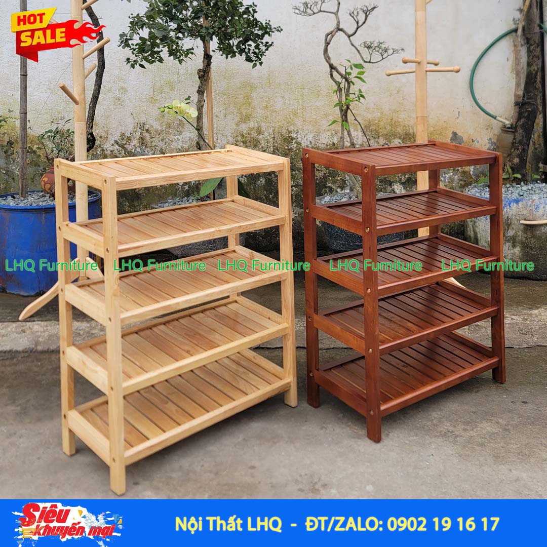Kệ Để Giày Dép Gỗ 5 Tầng Rộng 62cm | Nội Thất LHQ