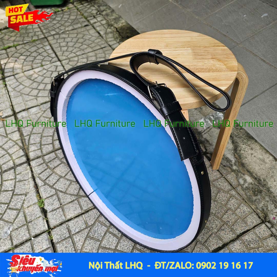 Gương Treo Dây Da Không Đèn D50 cm, Bảo hành 12 tháng