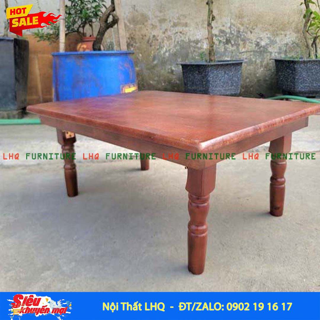 Bàn Trà Nhật Chân Tiện BTCT69 – Gỗ Cao Su Tự Nhiên
