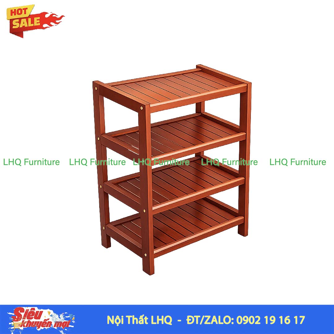 Kệ Để Giày Dép Gỗ 4 Tầng Rộng 45cm | Nội Thất LHQ