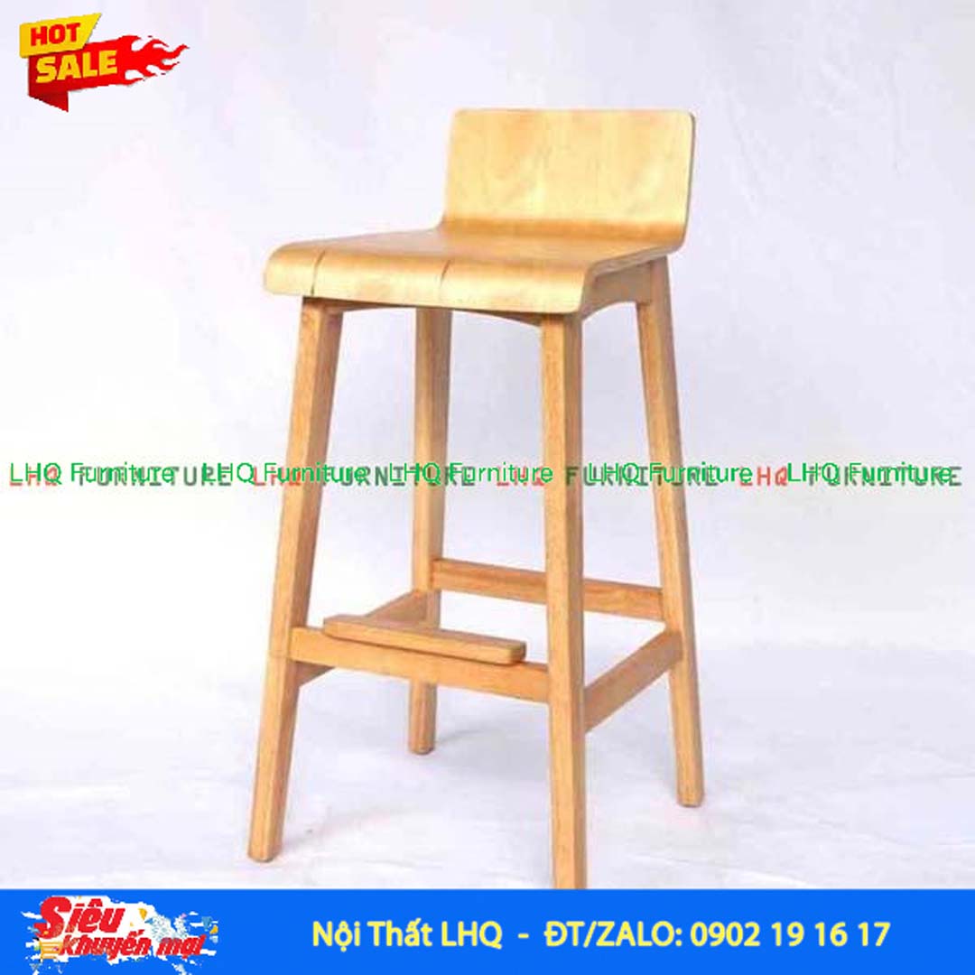 Ghế Quầy Bar Mặt Gỗ Gỗ Cao Su | Nội Thất LHQ