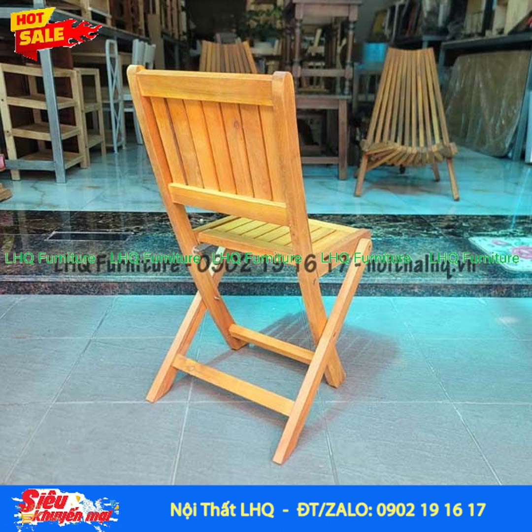 Ghế Cafe Mini Gỗ Tràm Gấp Ngược | Nội Thất LHQ