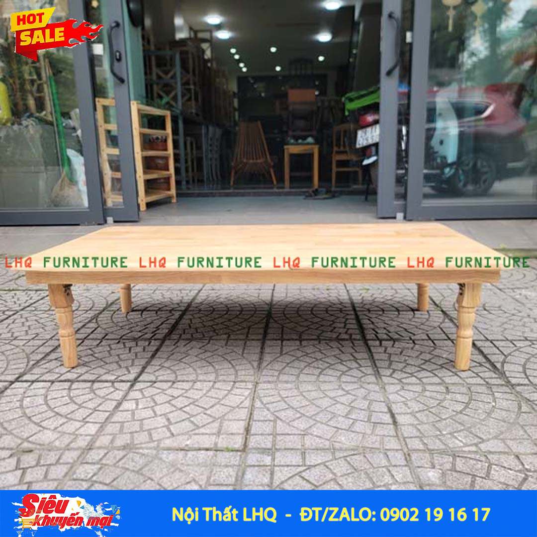 Bàn Trà Nhật Chân Tiện 70x1m2 Gỗ Cao Su | LHQ
