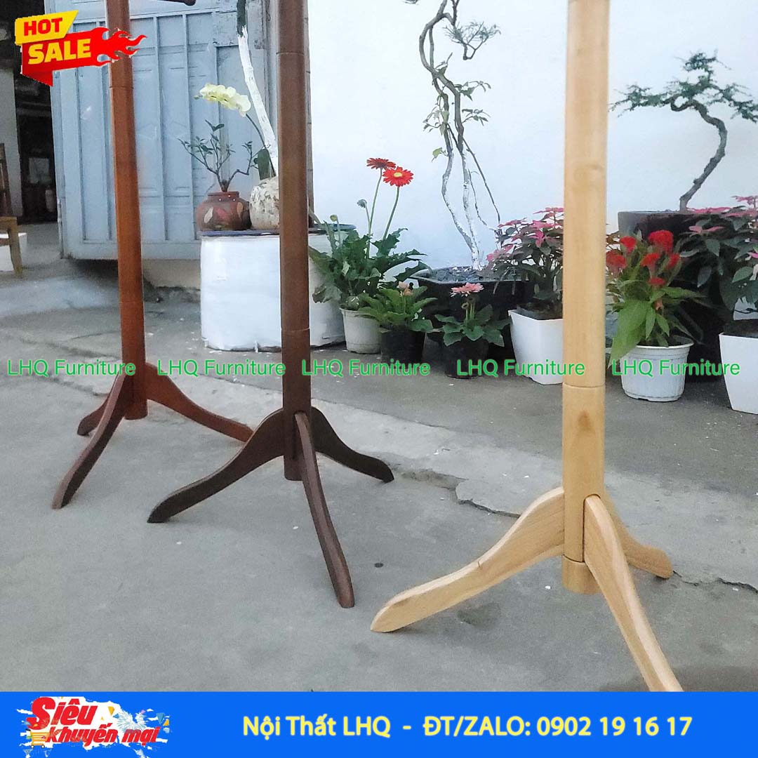 Cây Treo Quần Áo Số 5 Gỗ Cao Su | LHQ Furniture