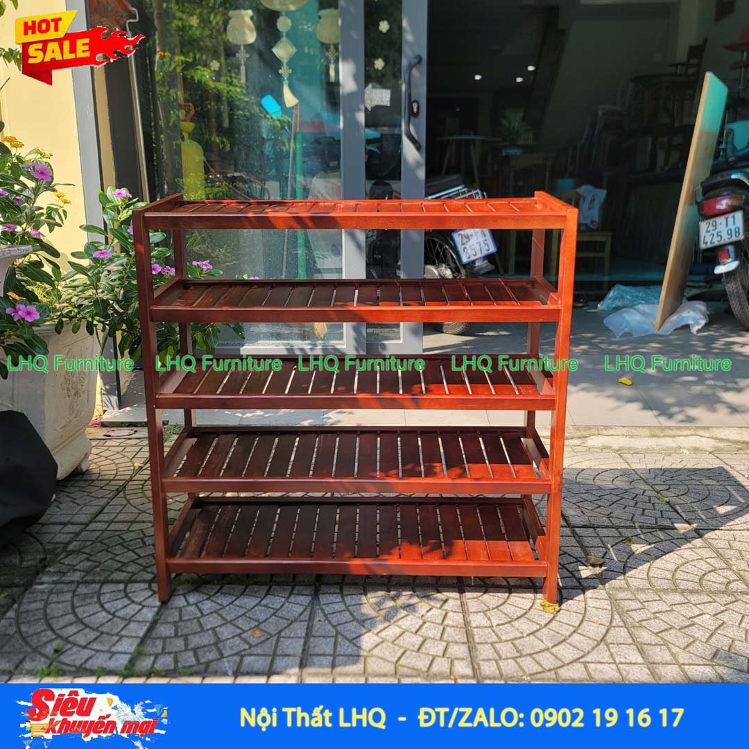 Kệ Để Giày Dép Gỗ 5 Tầng Rộng 80cm | Nội Thất LHQ