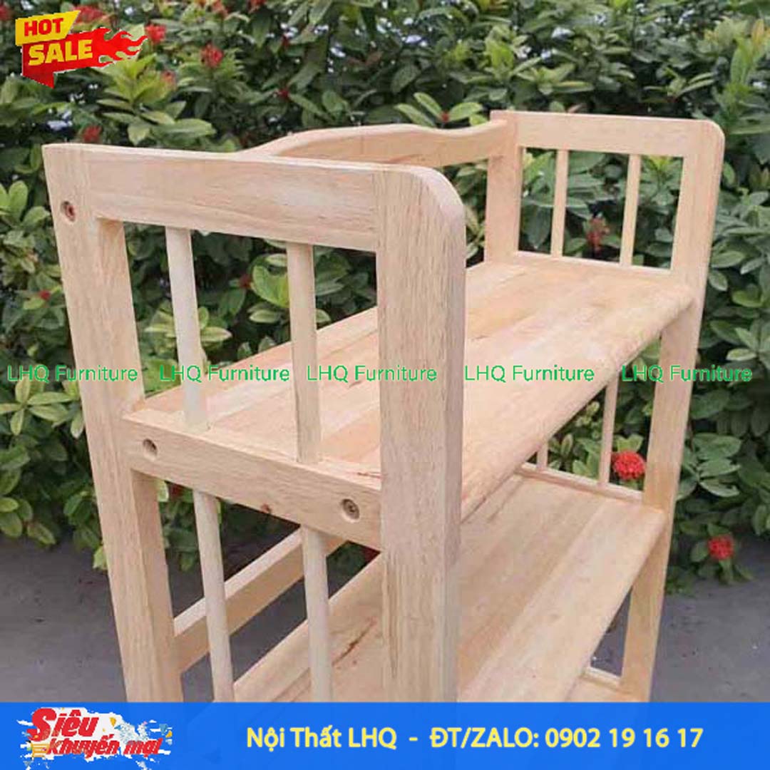 Kệ Sách Gỗ 3 Tầng Rộng 80cm – Kệ Gỗ Cao Su Tự Nhiên Chắc Chắn, Hiện Đại